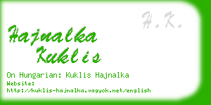 hajnalka kuklis business card